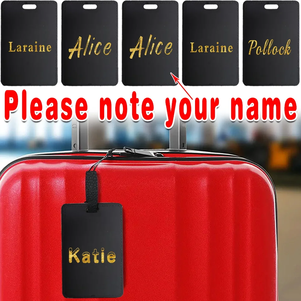 Travel Accessories Name - Dostosowana nazwa Skórzana zawieszka do bagażu