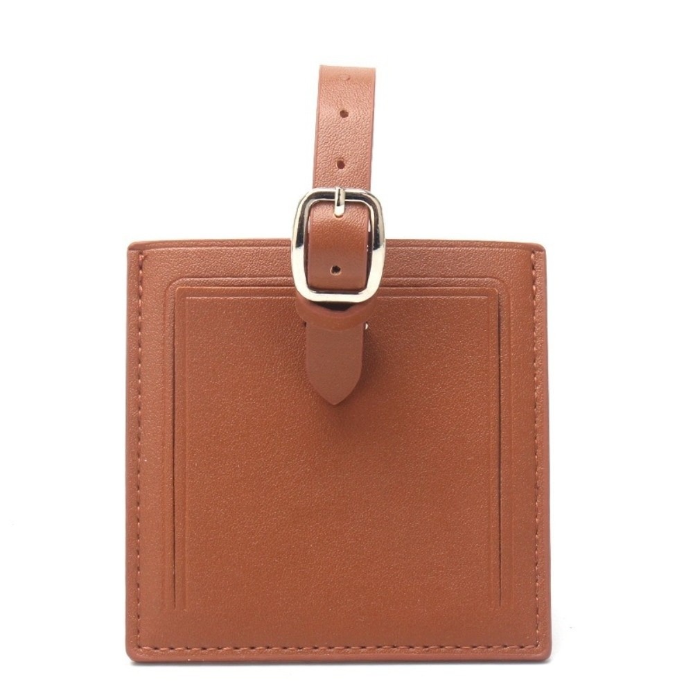 Travel Accessories Name - Kwadratowe skórzane etykiety bagażowe z papierem