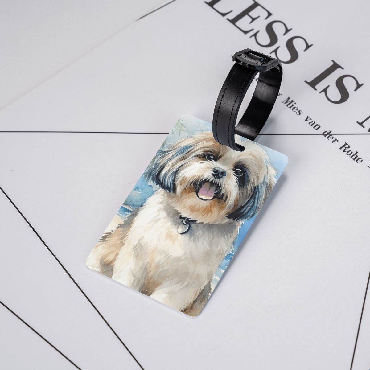 Travel Accessories Name - Etykiety na bagaż z Shih Tzu