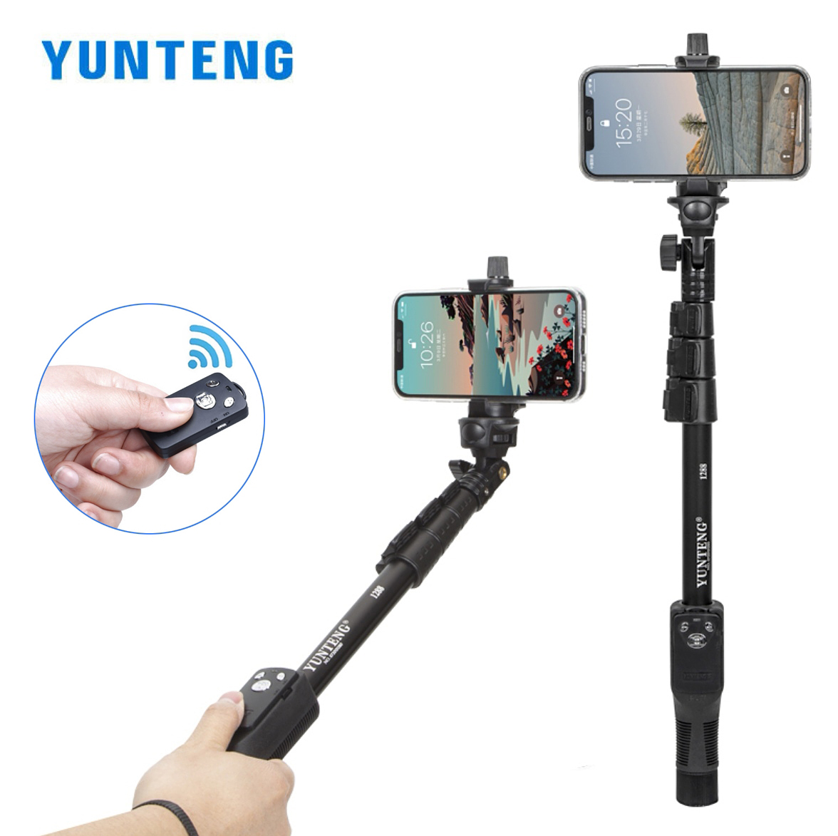 Travel Video Accessories - YUNTENG 1288 Selfie Sticks Ręczny monopod